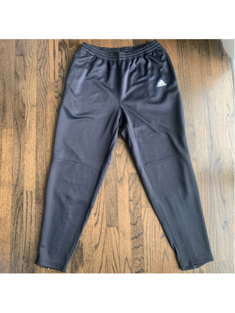 Adidas Vintage 01/02 EUC Mens Black Tapered Track Pants Zip Athletic Joggers M